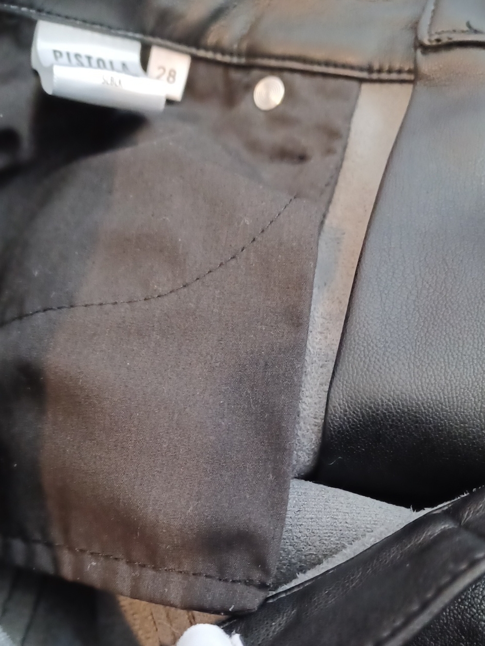 Pistola Black Lennon  Vegan Leather Jeans High Rise Sz.28. L.28". R-12".  EUC! - Picture 9 of 10
